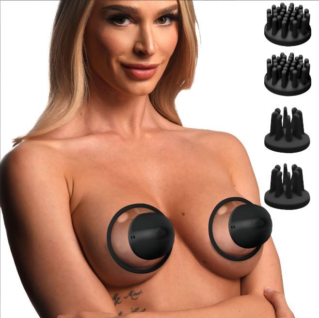 SIZE MATTERS Rotating Nipple Suckers W/ 4 Attachments