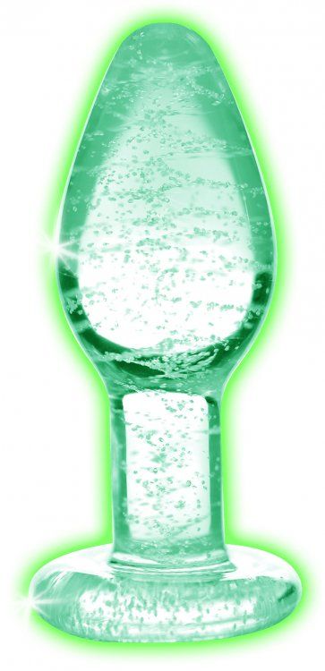 BOOTY SPARKS Glow-in-the-dark Glass Anal Plug (Small)