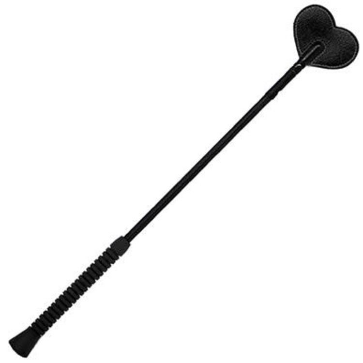 SPARTACUS Flexi Crop- Black Heart Shape Leather Tip 20&quot;