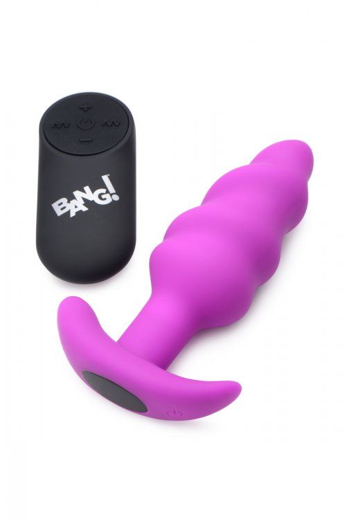 BANG! Vibrating Silicone Swirl Butt Plug W/ Remote