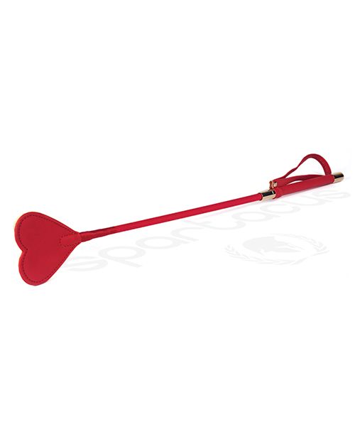 SPARTACUS Plush Lined Red Heart Shape Tip Riding Crop