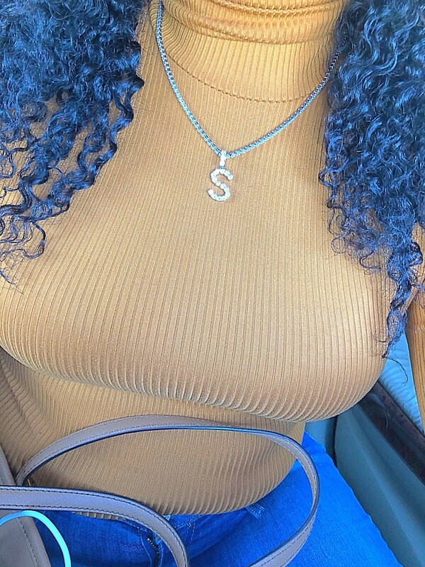Silver tennis chain necklace