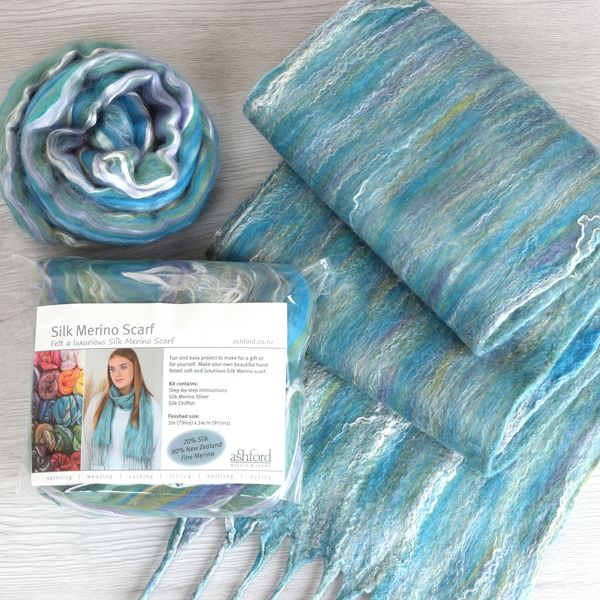 Ashford 108 Silk Merino Scarf Kit Vanilla