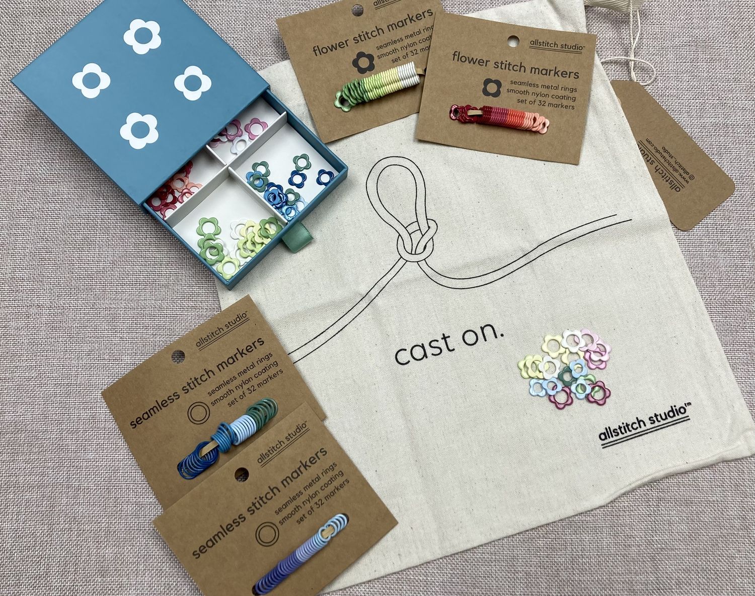 Cast on Drawstring bag - Allstitch Studio