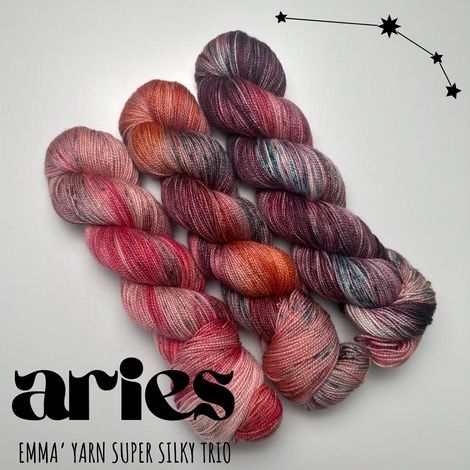 Emma's Yarn 2025 Trunk Show - Online version Emma's Yarn 2025 Trunk Show - Online version, Colorway: Aries, Yarn Type: Super Silky Trio