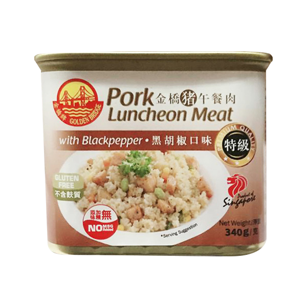 GB PORK LUNCHEON MEAT (BLACK PEPPER)金桥特级黑胡椒午餐肉 (340G)