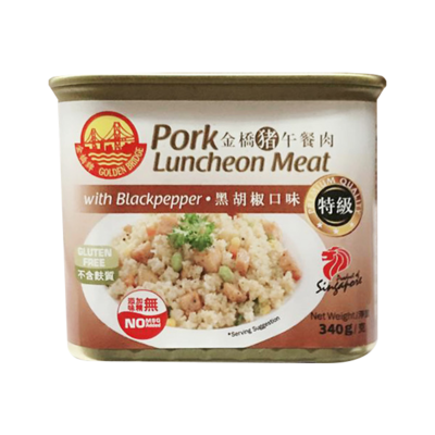 GB PORK LUNCHEON MEAT (BLACK PEPPER)金桥特级黑胡椒午餐肉 (340G)