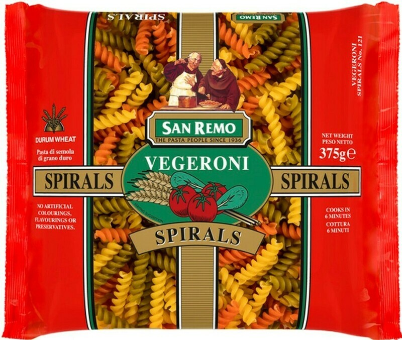 SAN REMO SPIRALS VEGERONI 杂菜意大利面 375G