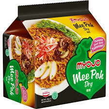 MYOJO INSTANST NOODLES 快熟/干捞面, FLAVOR: MEE POH DRY 面薄 5'SX80G, OPTION: PKT 包