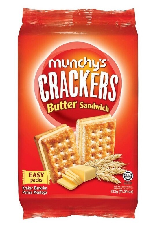 MUNCHY'S CRACKER SANDWICH BUTTER FLA CREAM 三文治饼 313GM