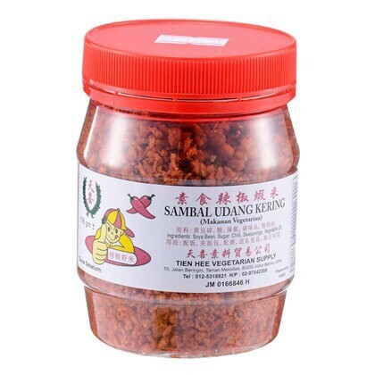 TIEN HEE VEG SAMBAL FRIED PRAWN 天喜素食辣椒虾米 (红）250G