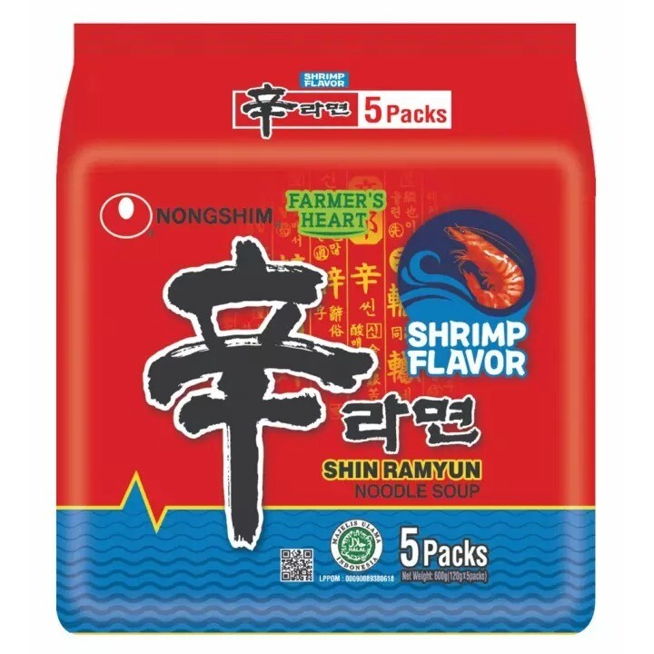 NOODLES NONGSHIM SHRIMP SHIN RAMYUN 辛鲜虾味拉面 5'SX120G