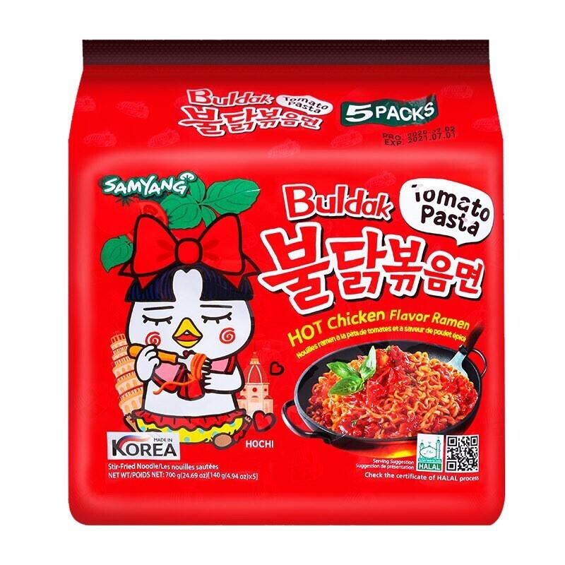 SAMYANG HOT CHICKEN RAMEN - BULDAK TOMATO PASTE 5'S X 140G