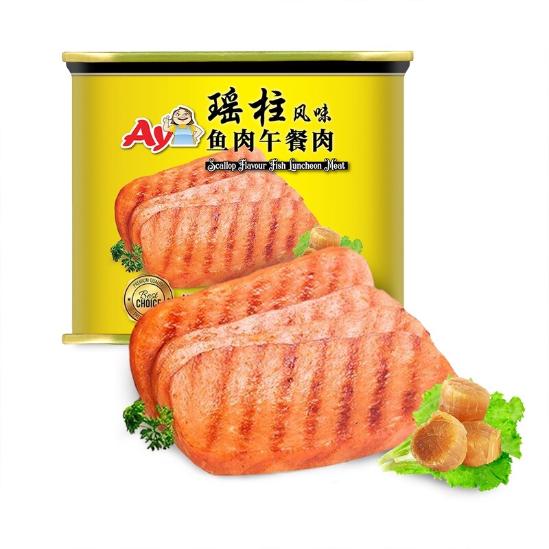 AYI (SCALLOP FLAVOUR) FISH LUNCHEON MEAT  阿姨 瑶柱风味鱼肉午餐肉 (340G)