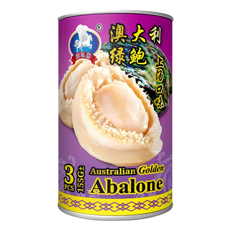 TM AUSTRALIA GOLDEN ABALONE 3' (SUP) 天马 澳大利绿鲍上汤3头(紫罐) (155G±)