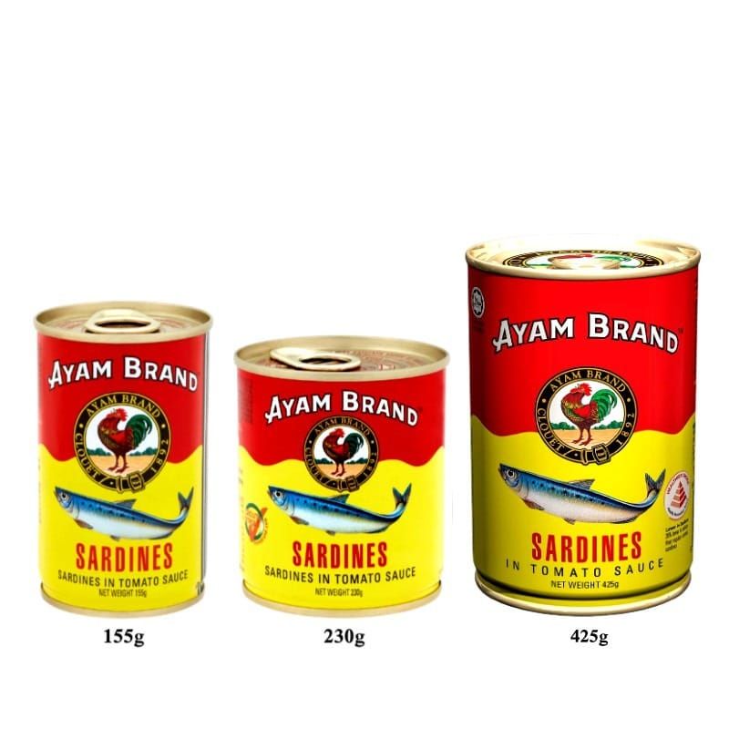 AYAM BRAND IKAN SARDIN 鸡标沙丁鱼 (155G / 230G / 425G)