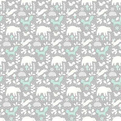 Hello Little One Forest Gathering Grey Turquoise