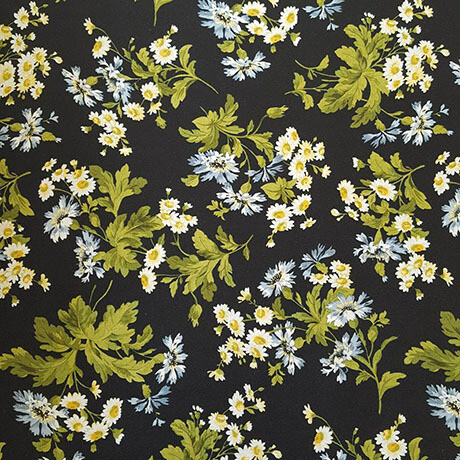 Poppies Large Floral Black