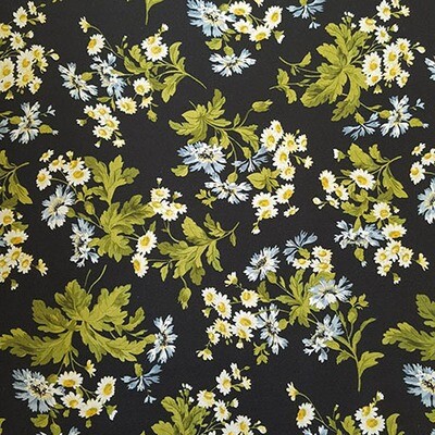 Poppies Large Floral Black