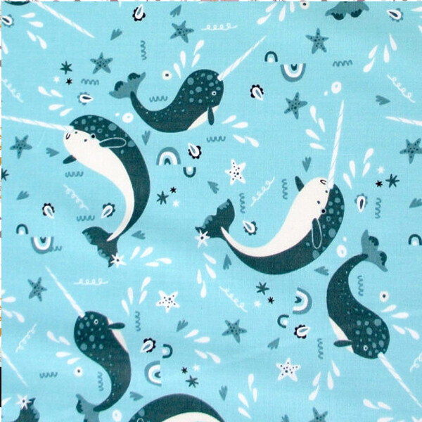 Snowfall Narwhals Turquoise