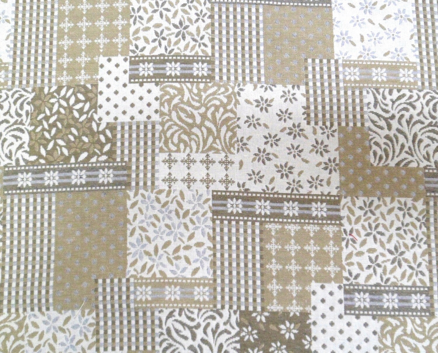 Grey / Beige Patchwork Upholstery Fabric