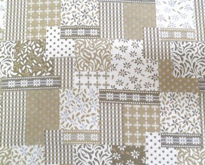 Grey / Beige Patchwork Upholstery Fabric