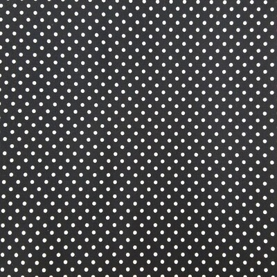Black with White Polka Dot Cotton Canvas