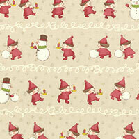 Merry Taupe Elves Cream Stripe