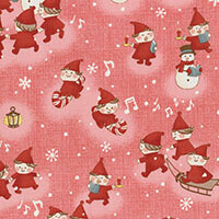 Merry Taupe Elves Red