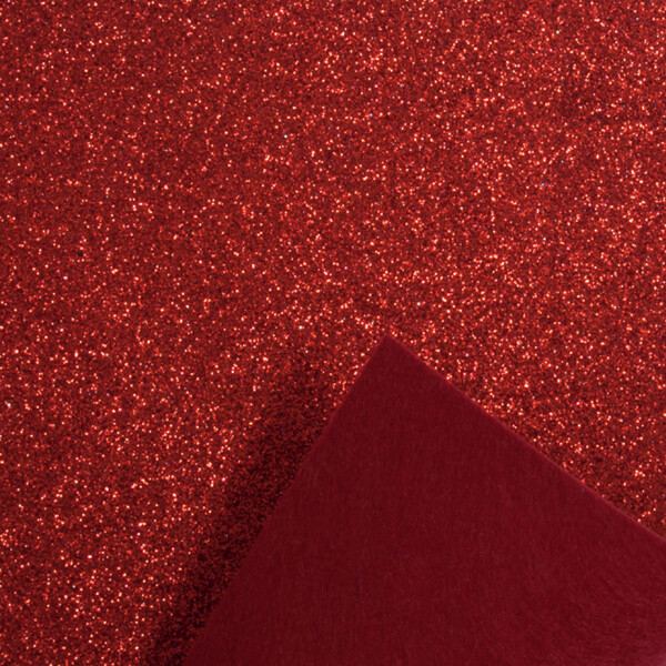 Red Glitter Felt
