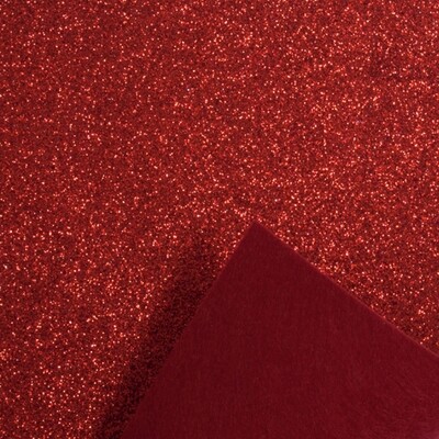 Red Glitter Felt