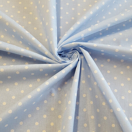 White Polka Dot Medium On Blue
