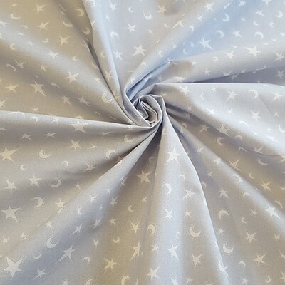 Moon And Star On Grey