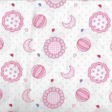 Pink Moon And Stars On White