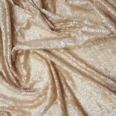 Matt Champagne Sequin On Mesh