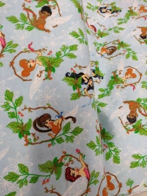 Tinkerbell And Fairies Brushed Cotton