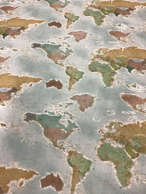 World Map Cotton Canvas