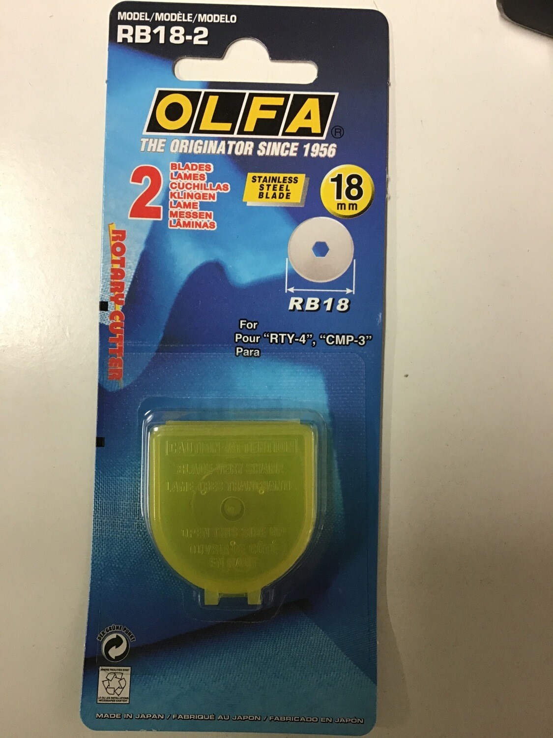 Olfa 18mm Rotary Cutter Blades (pack of 2)