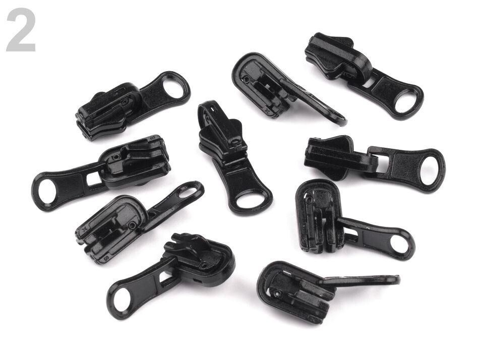 Reversible Matt Black Zip Slider - 5mm