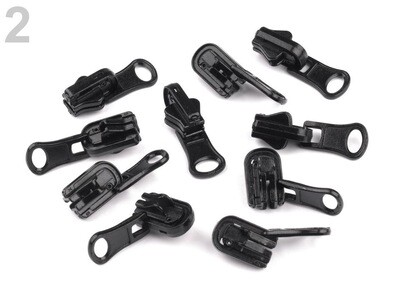 Reversible Matt Black Zip Slider - 5mm
