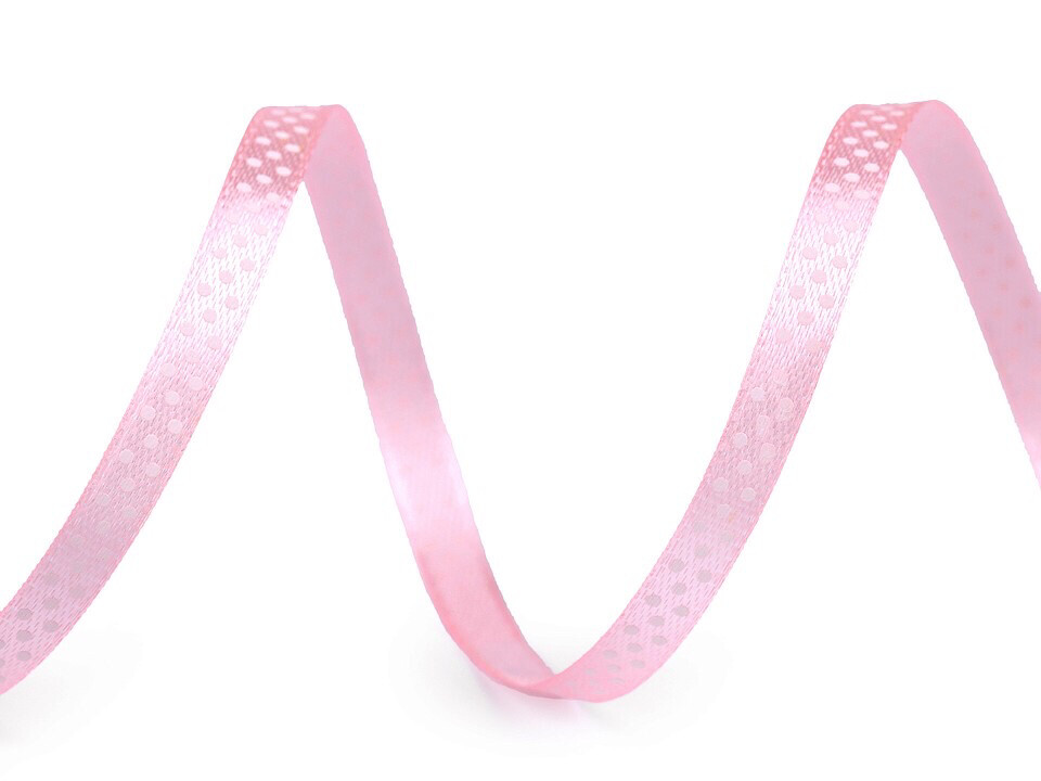 Satin Polka Dot Ribbon 6mm/22.5 Metres - Pink