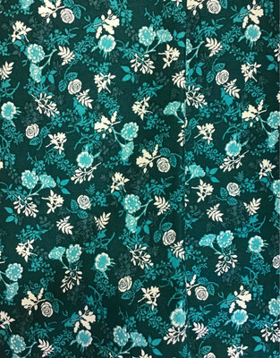 Autumn Leaves Stof Teal Flowers