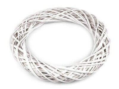 Wicker Wreath 34cm - White