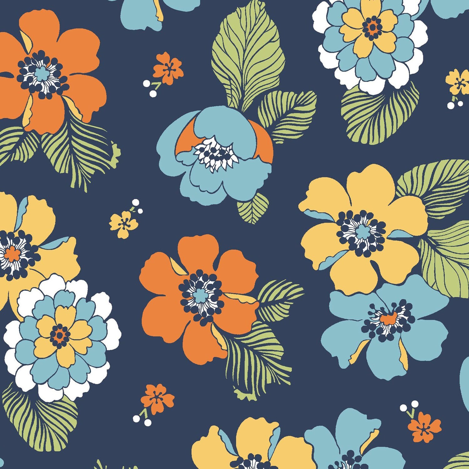 Carnaby Street Full Blooms On Navy