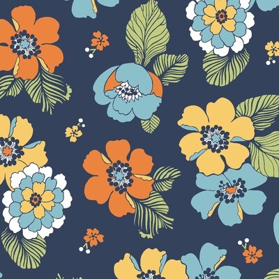 Carnaby Street Full Blooms On Navy