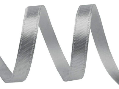 Satin Ribbon width 6mm 22.5metres - Grey