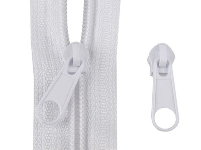 White Zip Slider - 3mm