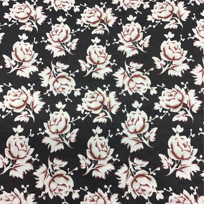 Printed Denim-Flowers on Grey