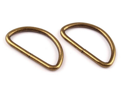 D Ring 32mm (3mm) - Antique Brass