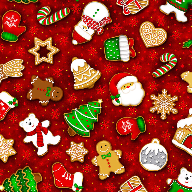 Noel Allover  Cookies Red